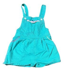 Kids vintage 6x Montgomery ward shortalls 100% cotton flower buttons